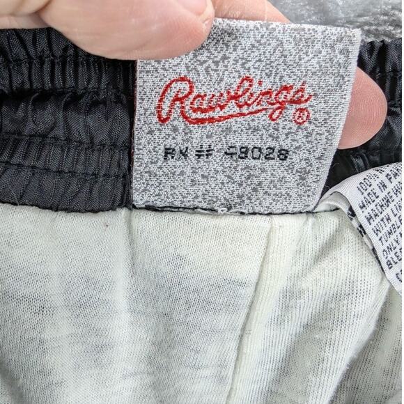 Vintage Rawlings Windbreaker Track Pants Mens Large Black Nylon 1980s 1990s - Picture 11 of 12